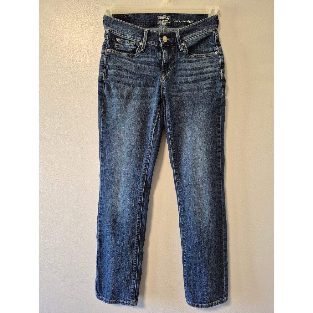 Levi's Signature Gold Jeans Womens Size 2 Short Curvy Straight  Blue Denim